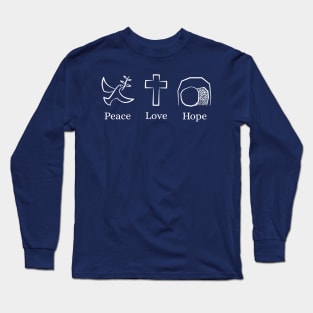 Peace, Love, and Hope in Jesus Long Sleeve T-Shirt